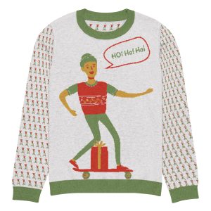 Ugly Xmas Christmas Sweater Skateboarding Knitted